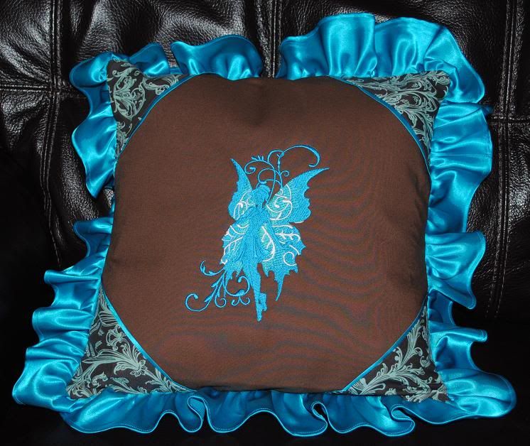 Brown and Turquoise Fairy Pillow DravonWorks